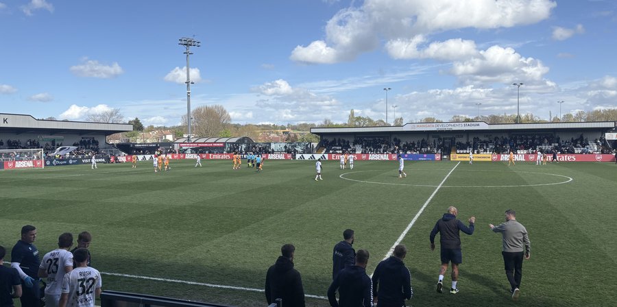 Ball in play, in the air.