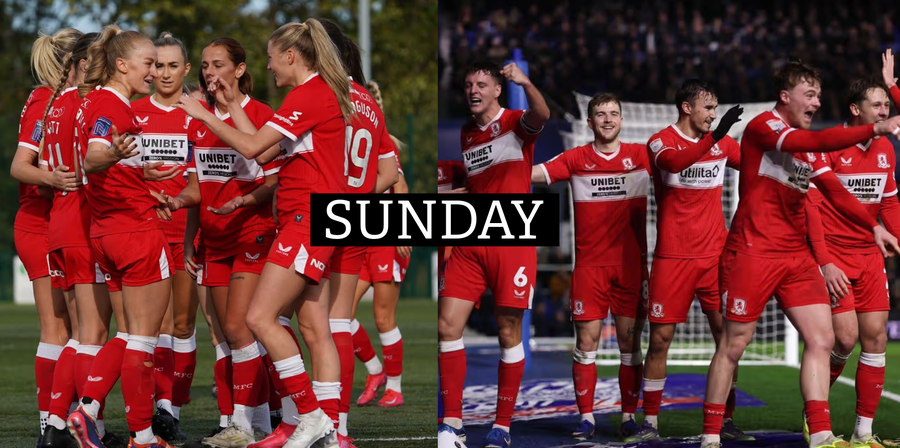 Split image of Darlington, Spennymoor, Stockton and Hartlepool players all celebrating